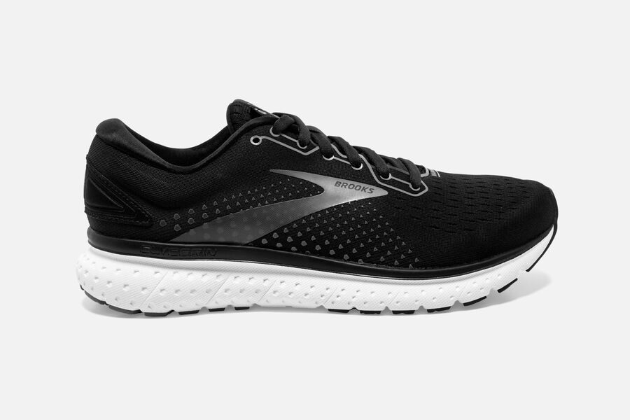 Brooks Glycerin 18 Mens UK - Road Running Shoes - Black/White 057-XOKASZ